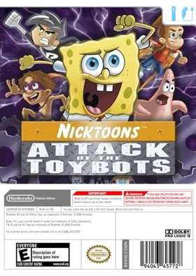Nicktoons - Attack of the Toybots box cover back